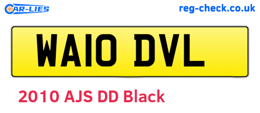 WA10DVL are the vehicle registration plates.