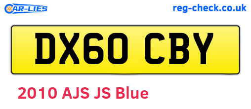 DX60CBY are the vehicle registration plates.