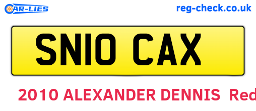 SN10CAX are the vehicle registration plates.