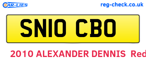 SN10CBO are the vehicle registration plates.
