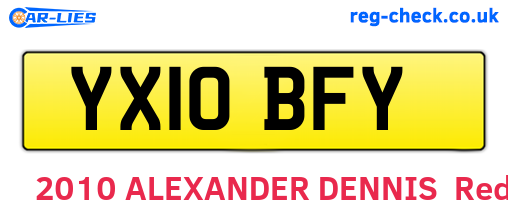 YX10BFY are the vehicle registration plates.