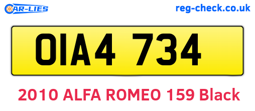 OIA4734 are the vehicle registration plates.