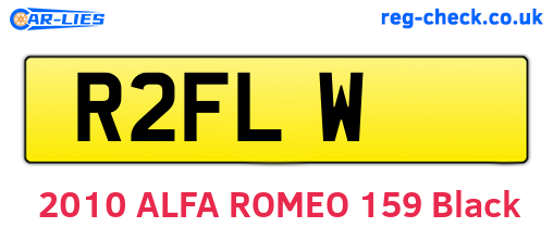 R2FLW are the vehicle registration plates.