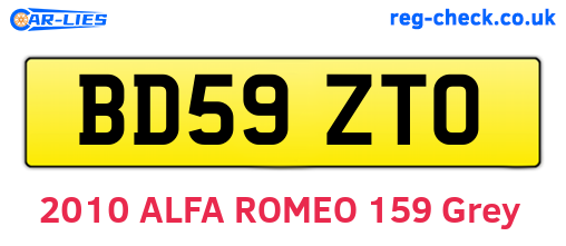 BD59ZTO are the vehicle registration plates.