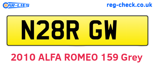 N28RGW are the vehicle registration plates.