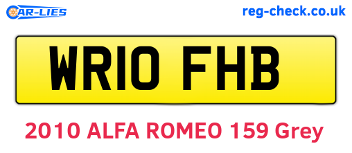 WR10FHB are the vehicle registration plates.