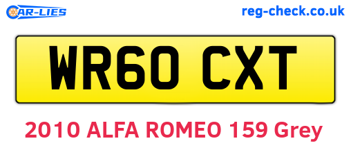 WR60CXT are the vehicle registration plates.