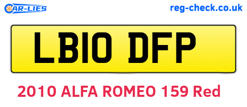 LB10DFP are the vehicle registration plates.