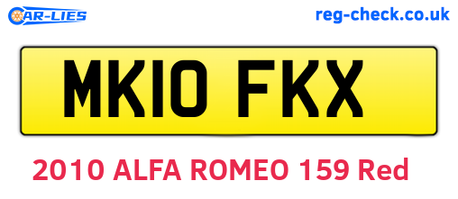 MK10FKX are the vehicle registration plates.