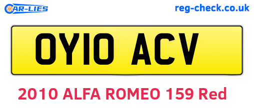 OY10ACV are the vehicle registration plates.
