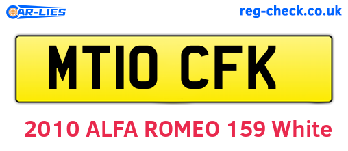 MT10CFK are the vehicle registration plates.