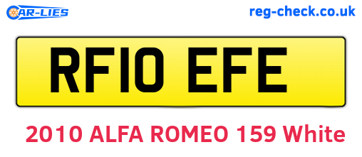 RF10EFE are the vehicle registration plates.