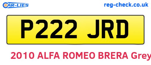 P222JRD are the vehicle registration plates.