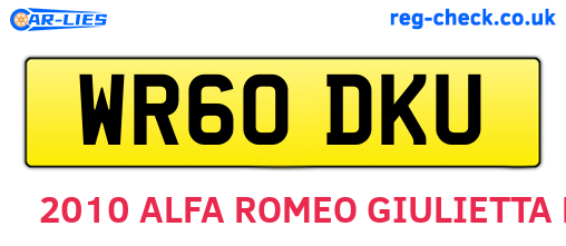 WR60DKU are the vehicle registration plates.