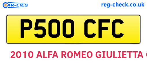 P500CFC are the vehicle registration plates.