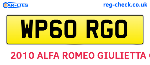 WP60RGO are the vehicle registration plates.