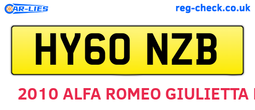 HY60NZB are the vehicle registration plates.