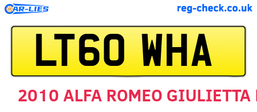 LT60WHA are the vehicle registration plates.