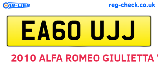 EA60UJJ are the vehicle registration plates.