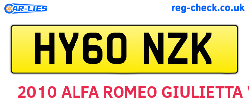 HY60NZK are the vehicle registration plates.