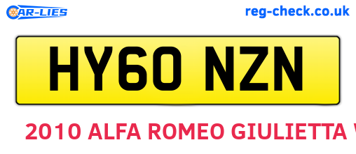 HY60NZN are the vehicle registration plates.