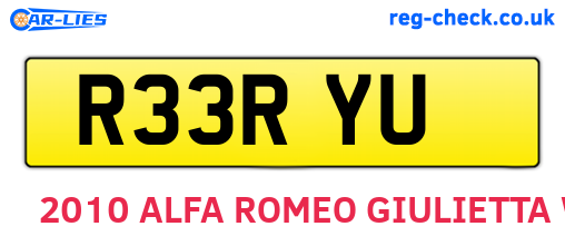 R33RYU are the vehicle registration plates.