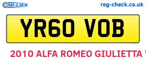 YR60VOB are the vehicle registration plates.