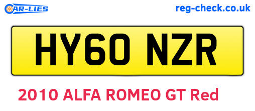 HY60NZR are the vehicle registration plates.