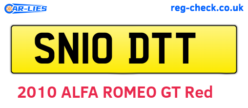 SN10DTT are the vehicle registration plates.
