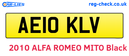 AE10KLV are the vehicle registration plates.