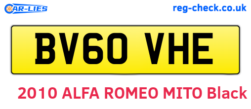 BV60VHE are the vehicle registration plates.