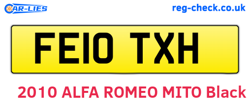 FE10TXH are the vehicle registration plates.