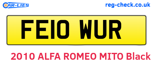 FE10WUR are the vehicle registration plates.