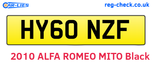 HY60NZF are the vehicle registration plates.