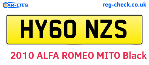 HY60NZS are the vehicle registration plates.