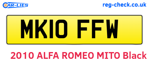 MK10FFW are the vehicle registration plates.