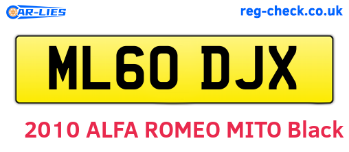 ML60DJX are the vehicle registration plates.