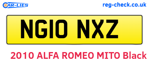 NG10NXZ are the vehicle registration plates.
