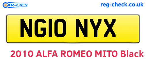 NG10NYX are the vehicle registration plates.