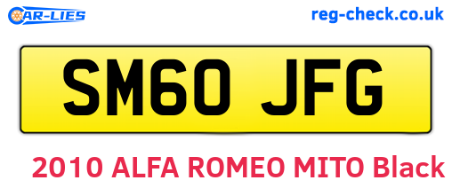 SM60JFG are the vehicle registration plates.