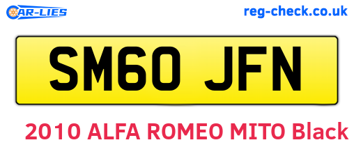 SM60JFN are the vehicle registration plates.