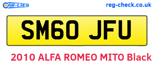 SM60JFU are the vehicle registration plates.