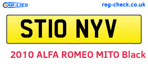ST10NYV are the vehicle registration plates.