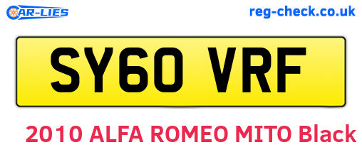 SY60VRF are the vehicle registration plates.