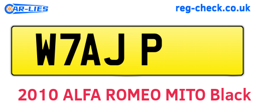 W7AJP are the vehicle registration plates.