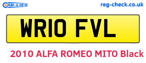WR10FVL are the vehicle registration plates.