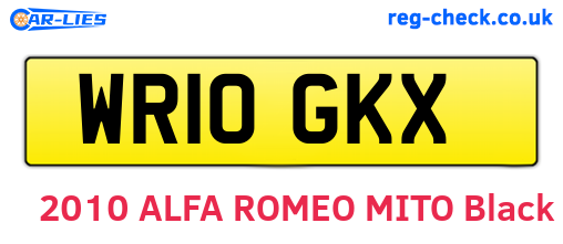 WR10GKX are the vehicle registration plates.