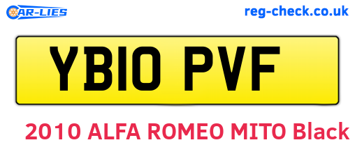 YB10PVF are the vehicle registration plates.