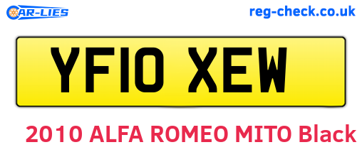 YF10XEW are the vehicle registration plates.