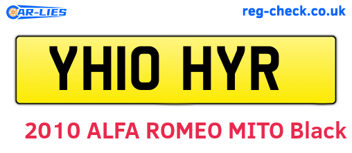YH10HYR are the vehicle registration plates.